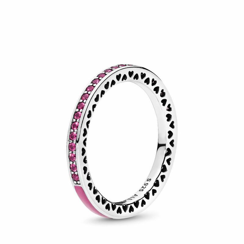 Pandora Australia Radiant Hearts Stackable Ring - Sterling Silver | AWDZOV249